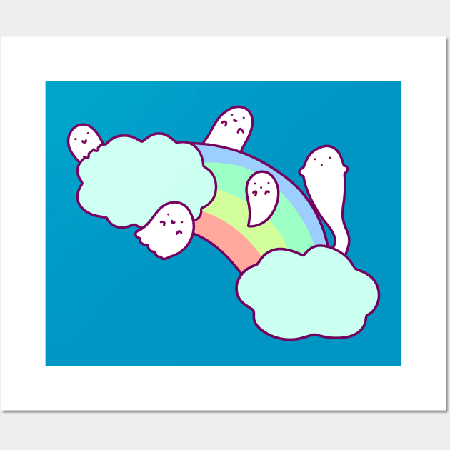 Rainbow Cloud Ghosts Wall Art by saradaboru